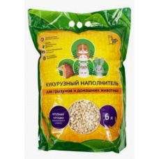 Золотой кот Наполнитель для грызунов и мелких животных кукурузный 6 л